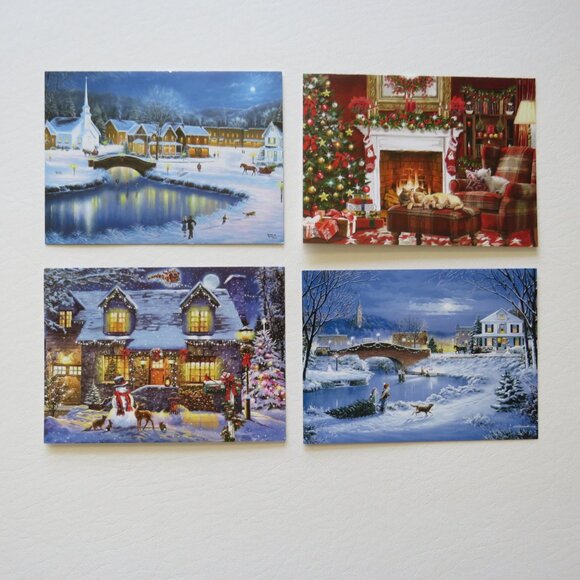 Happy Holidays Merry Christmas Assorted Greeting Cards With Envelopes Set 34 - Picture 3 of 6